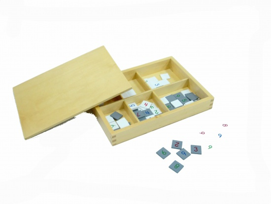 Čísla k Barevné tabuli pro násobení víceciferným činitelem Montessori