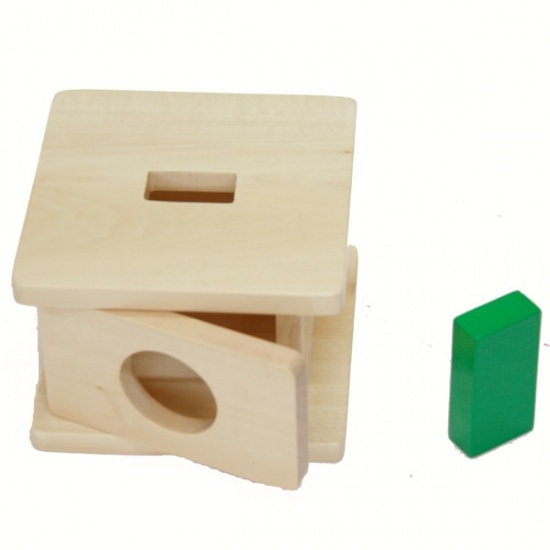 Box na vkládání čtyřbokého hranolu Montessori