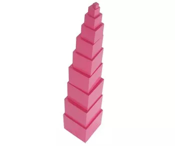 Růžová věž - zmenšená verze Montessori