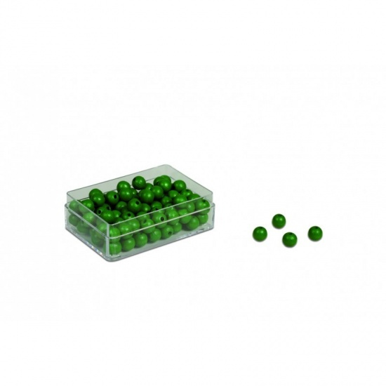 100 ks zelených korálků Montessori