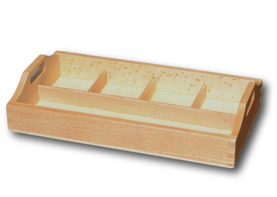 Čtyřdílný třídící tác Montessori