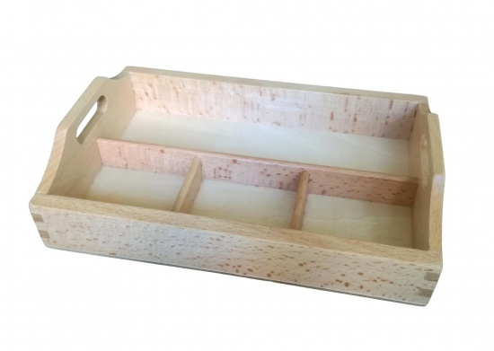 Trojdílný třídicí tác Montessori