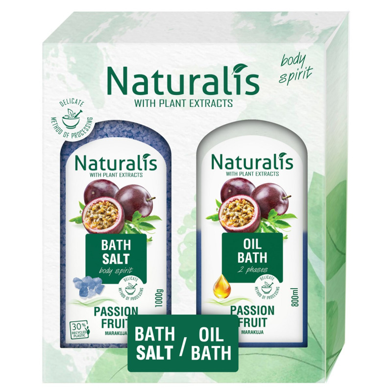 Naturalis Passion Fruit dárková sada (koupelová sůl 1 kg  olej do koupele 800 ml)