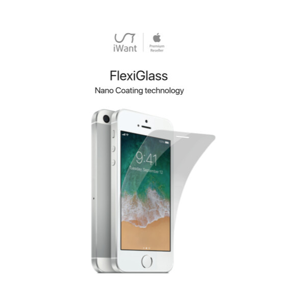 iWant FlexiGlass 2D tvrzené sklo 0,2mm / tvrdost 9H Apple iPhone SE/5S/5 Čirá