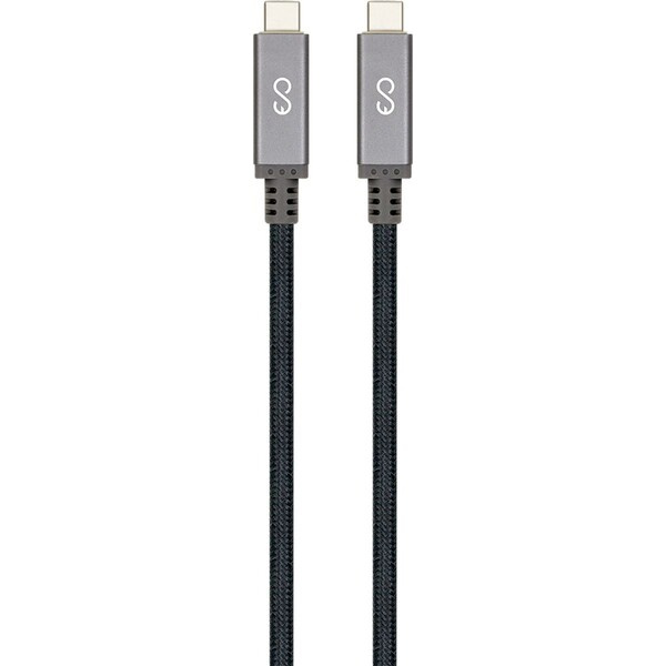 iWant USB-C to USB-C pletený kabel s Thunderbolt 3 šedý 1m