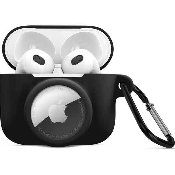 iWant AirPods 3.generace silikonové pouzdro s Airtag kapsou černé