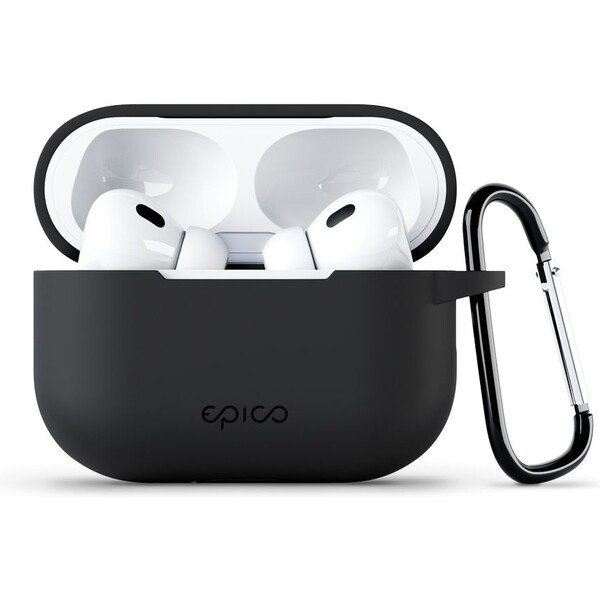 Silikonový obal s přezkou na AirPods Pro 2. gen Epico Silicone Cover - černý