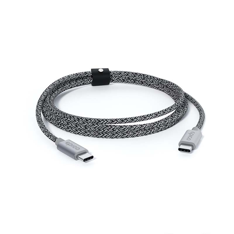 Opletený kabel USB-C na USB-C 1,2 m Epico - vesmírně šedý