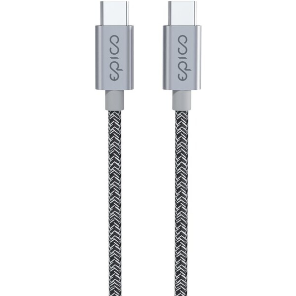 Opletený kabel USB-C na USB-C 1,2 m Epico - vesmírně šedý