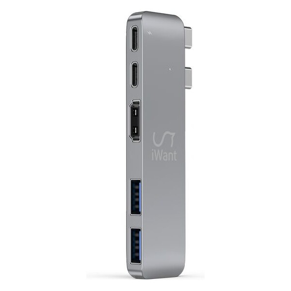 iWant USB-C HUB PRO III HDMI + Thunderbolt vesmírně šedý