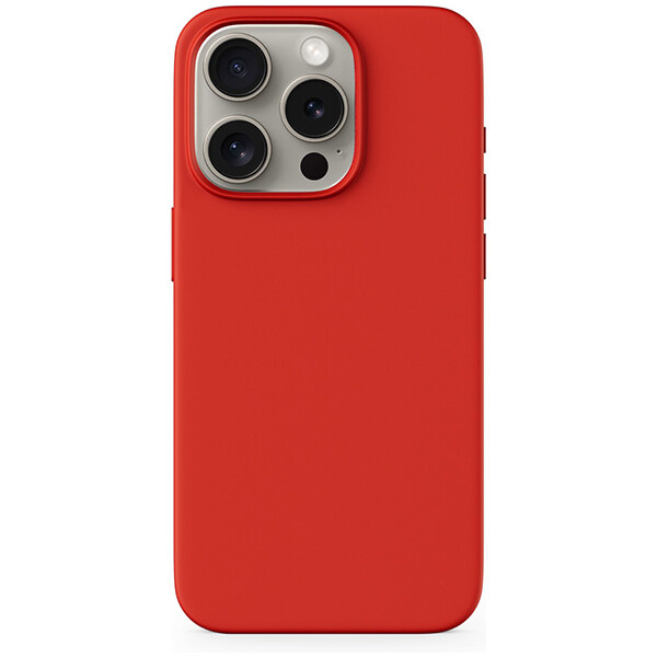 Epico Mag+ Silicone Case for iPhone 15 Pro - MagSafe compatible - tmavě červená Červená