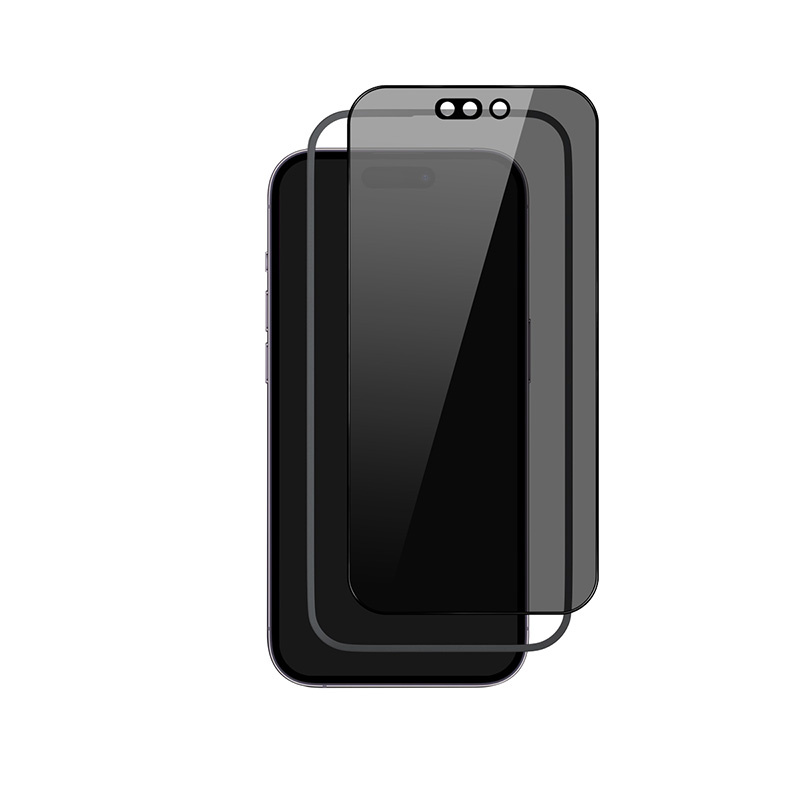 Ochranné sklo na iPhone 15 Pro Max iSTYLE EDGE TO EDGE PRIVACY GLASS s instalačním rámečkem PL81412151300006