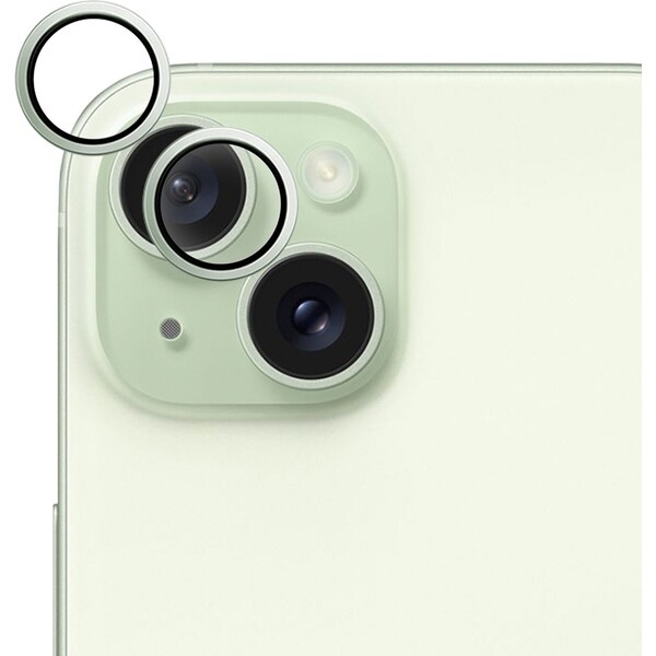 EPICO hliníkové na čočky fotoaparátu pro iPhone 15, 15 Plus 81112151500001 Zelená