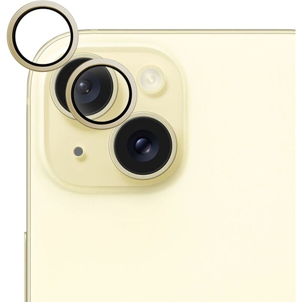 EPICO hliníkové na čočky fotoaparátu pro iPhone 15, 15 Plus 81112152400001 Žlutá