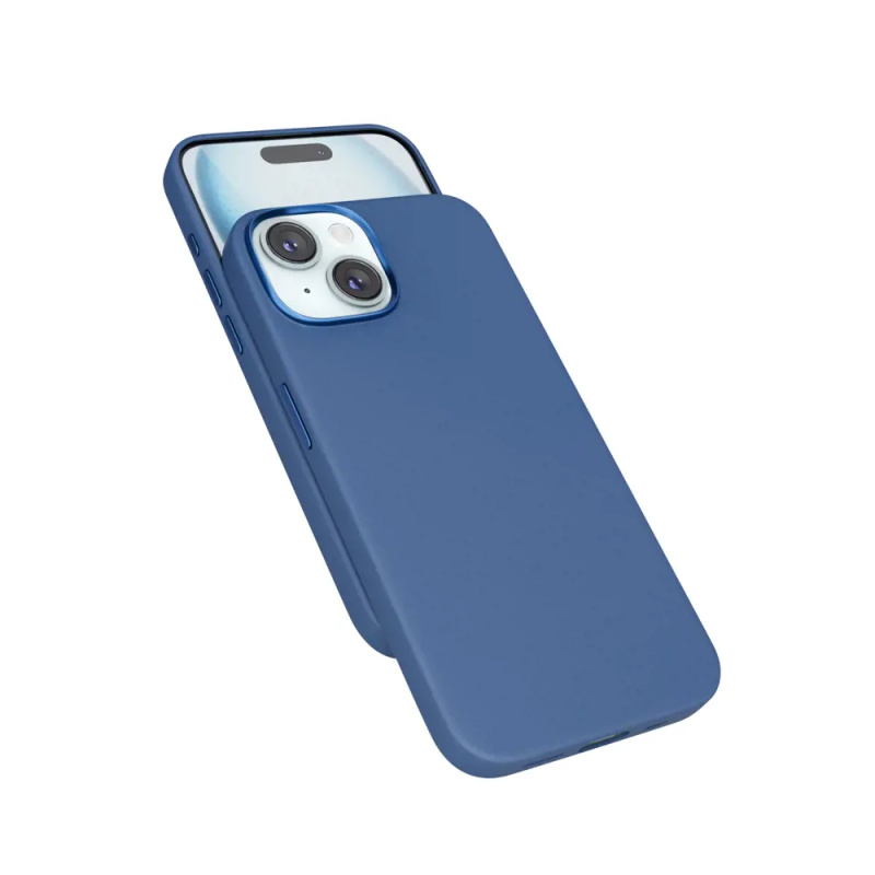 Kožený kryt pro iPhone 15 Epico Mag+ - modrý