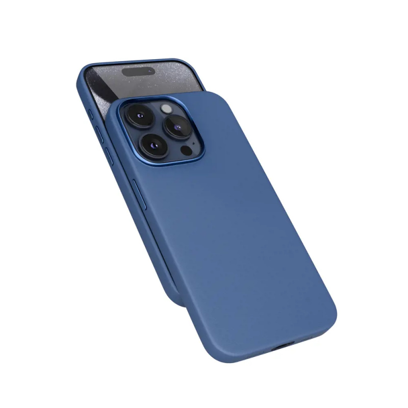 Epico Mag+ Leather Case iPhone 15 Pro modré