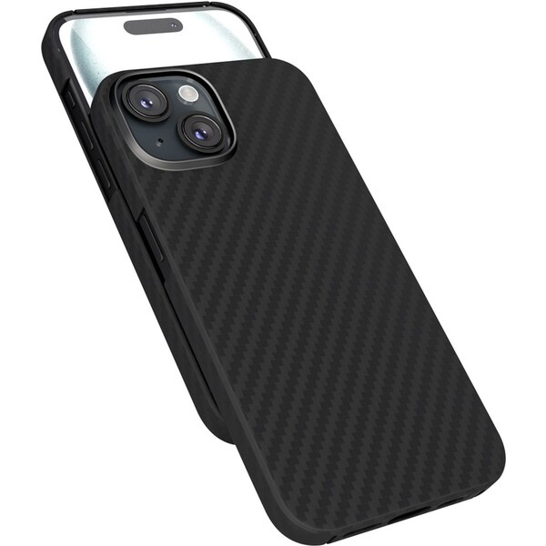 Epico Mag+ Carbon Case pro iPhone 15 Plus černý Černá