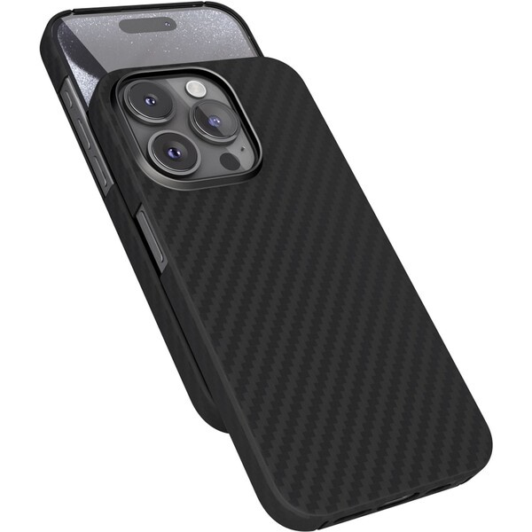 Epico Mag+ Carbon Case pro iPhone 15 Pro černý Černá