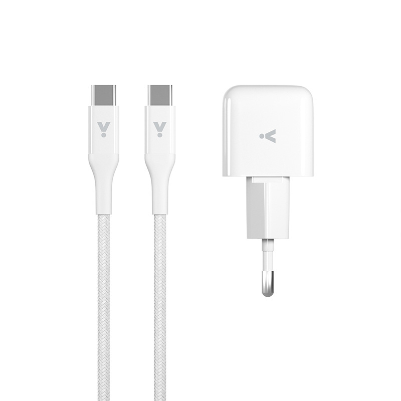 iSTYLE 30W GaN adaptér s 1,2m USB-C kabelem bílý