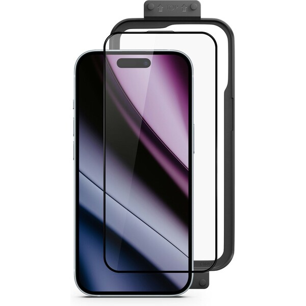 Epico Hero tvrzené sklo 3D pro iPhone 16 Plus s instalačním rámečkem Čirá