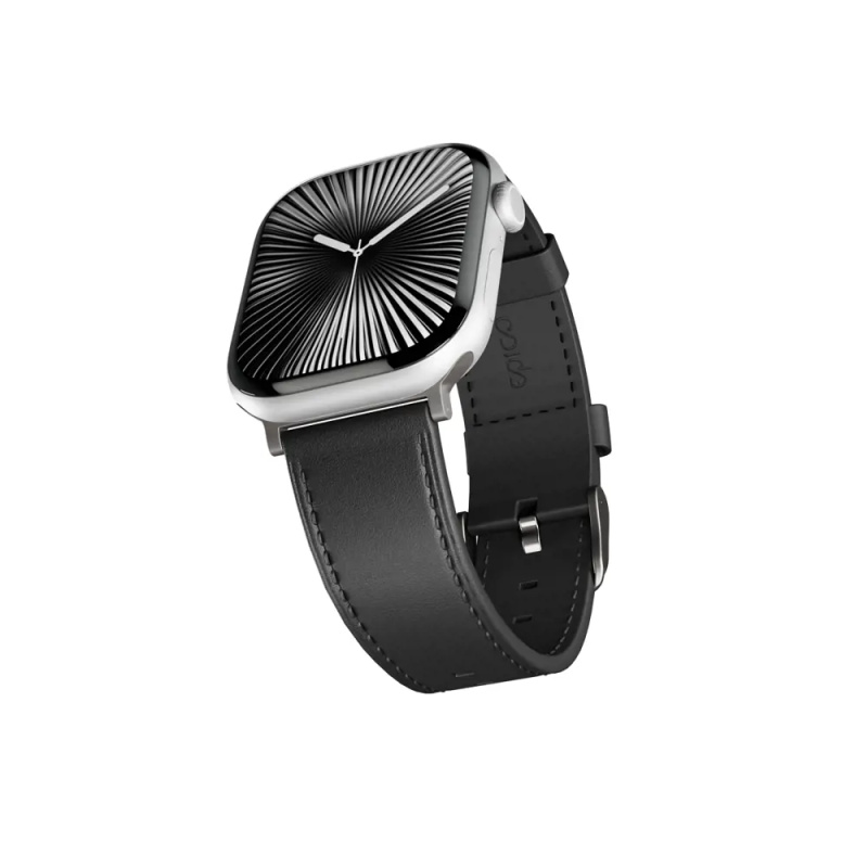 Epico Watch kožený řemínek pro Apple Watch 42/44/45/49mm černý Černá