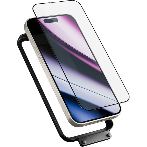 Epico ImpactBuffer tvrzené sklo 3D pro iPhone 16 Pro s instalačním rámečkem Čirá