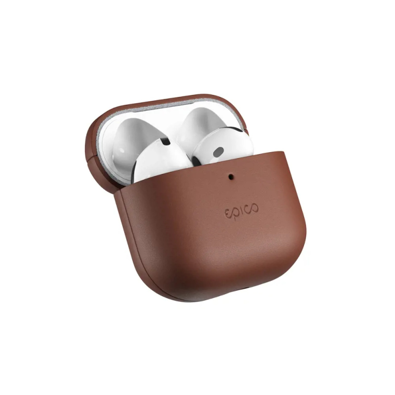 Epico kožený kryt pro Airpods 4/Airpods 4 (ANC) hnědý Hnědá