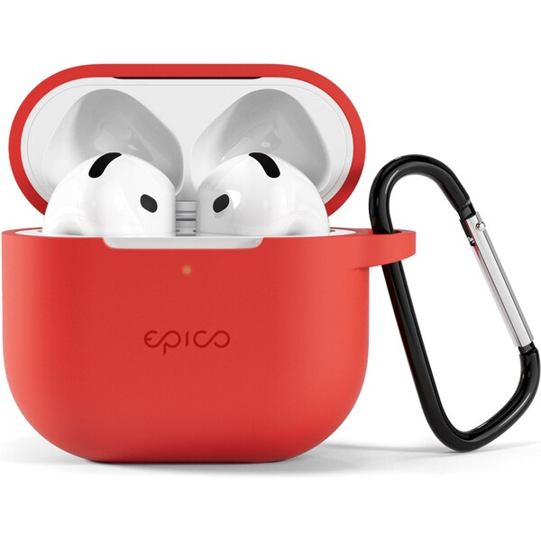 Epico odolný silikonový kryt pro Airpods 4 červený Červená