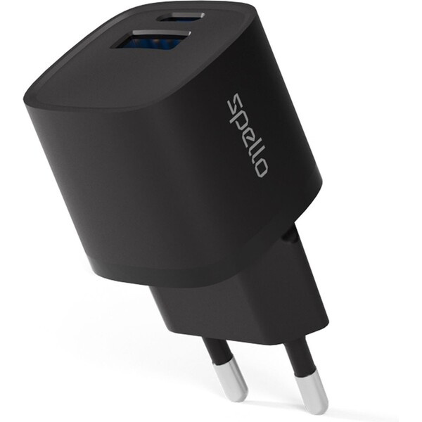 Spello ForceBoost GaN 20W nabíjecí adaptér černý Černá