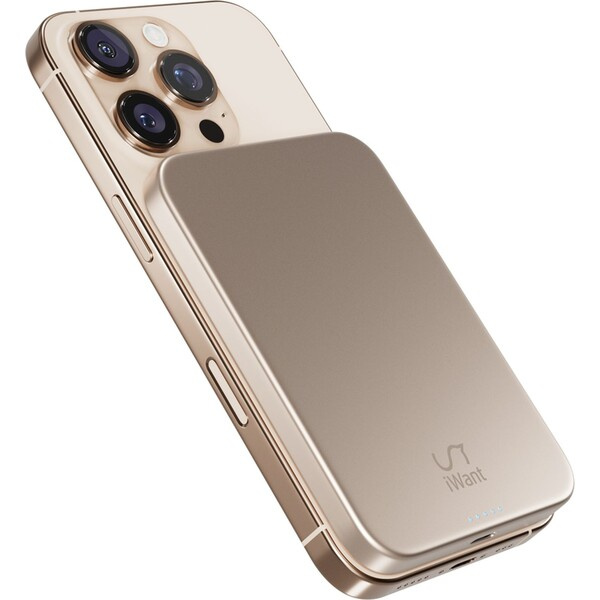 iWant Qi2 5000mAh Slim Alu Mag+ hliníková powerbanka pouštní titan Pouštní titan