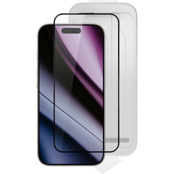 Epico ImpactCeramic sklo 3D Ultra-široké krytí s aplikátorem proti prachu pro iPhone 16 Pro Max Čirá