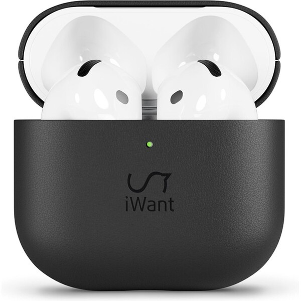 iWant kožený kryt pro AirPods 4/4 (ANC) černá Černá