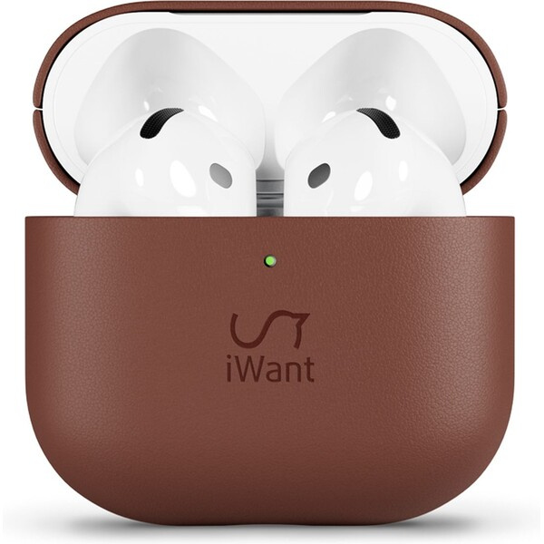 iWant kožený kryt pro AirPods 4/4 (ANC) hnědá Hnědá