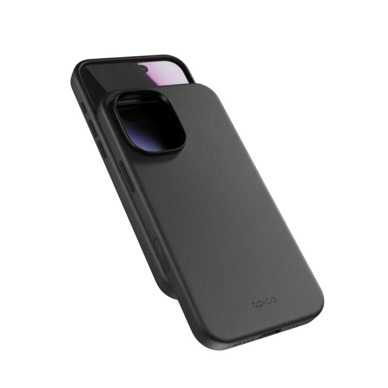 Epico Leather Pro Mag+ kryt pro iPhone 17 Qi2 & Magsafe kompatibilní černý Černá
