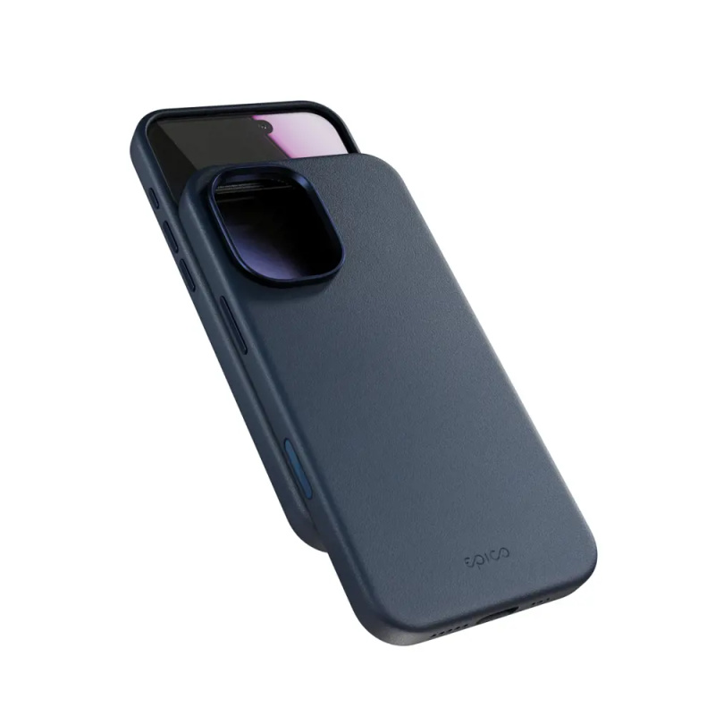 Epico Leather Pro Mag+ kryt pro iPhone 17 Qi2 & Magsafe kompatibilní modrý Modrá