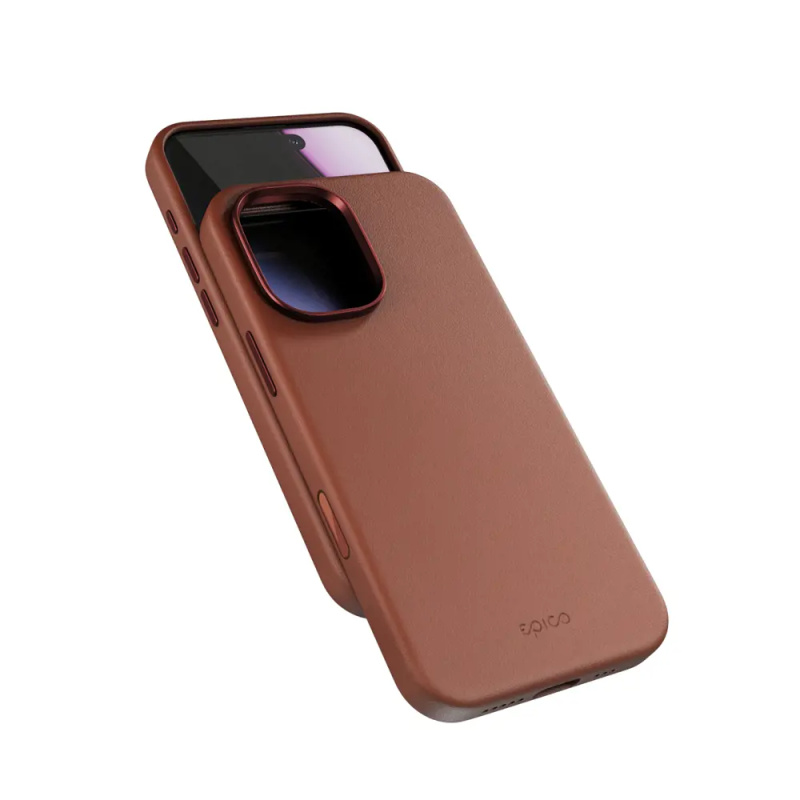 Epico Leather Pro Mag+ kryt pro iPhone 17 Qi2 & Magsafe kompatibilní hnědý Hnědá