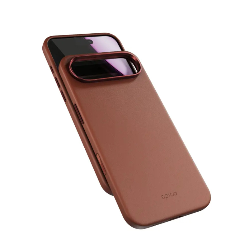 Epico Leather Pro Mag+ kryt pro iPhone 17 Air Qi2 & Magsafe kompatibilní hnědý Hnědá