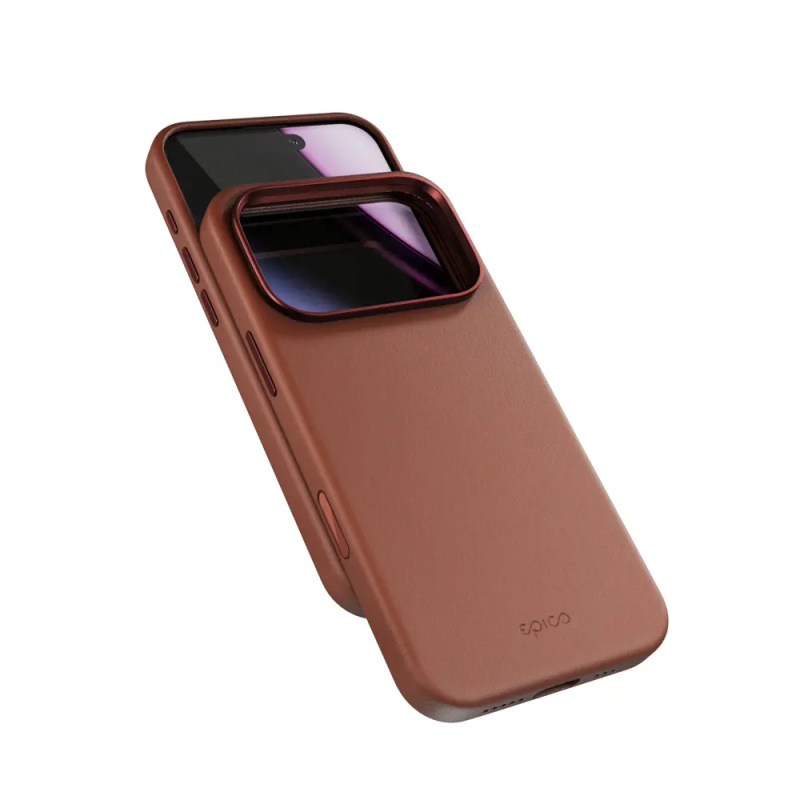 Epico Leather Pro Mag+ kryt pro iPhone 17 Pro Qi2 & Magsafe kompatibilní hnědý Hnědá