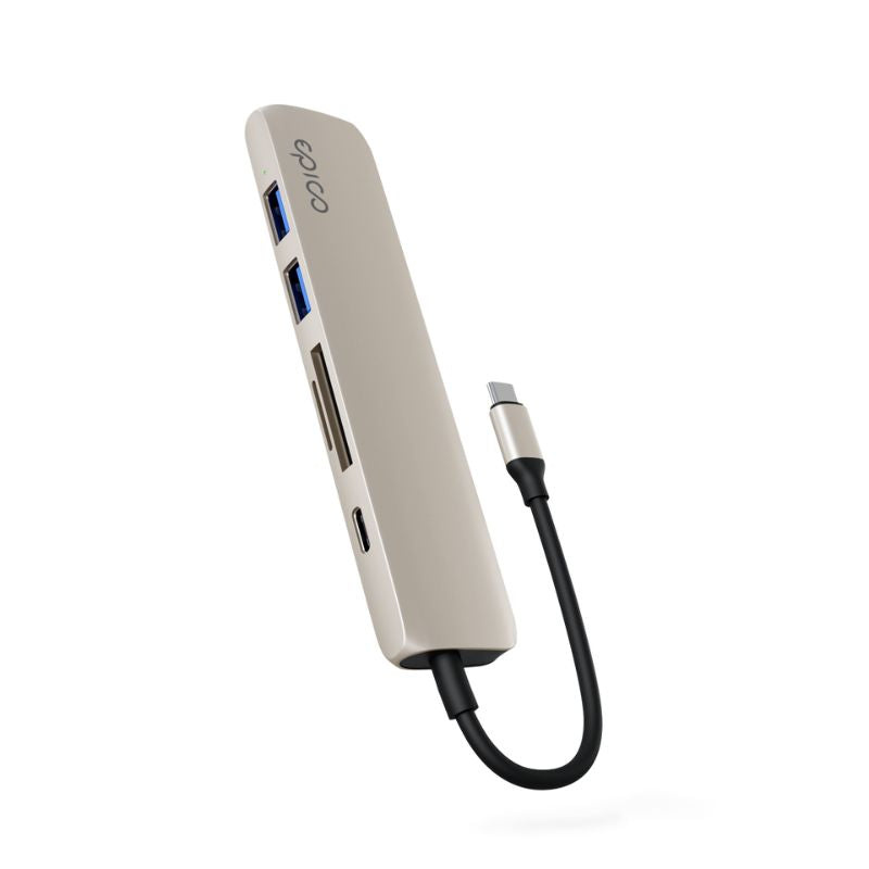 Epico 6v1 hliníkový hub 8K s USB-C hvězdně bílý Bílá
