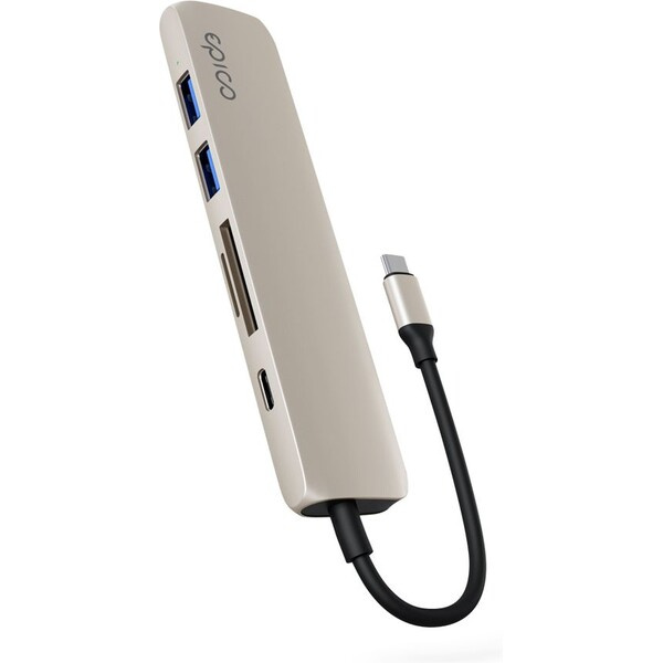 Epico 6v1 hliníkový hub 8K s USB-C hvězdně bílý Bílá