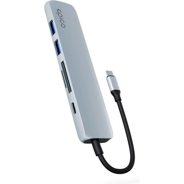 Epico 6v1 hliníkový hub 8K s USB-C blankytně modrá Modrá