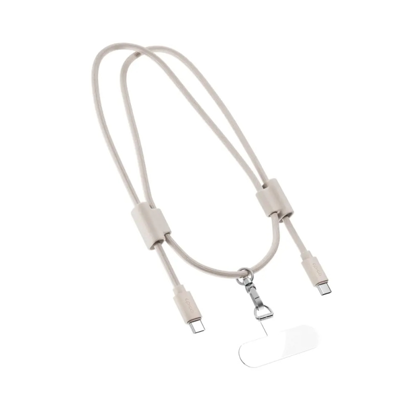 Epico šňůrka na telefon s USB-C na USB-C kabelem béžová Béžová