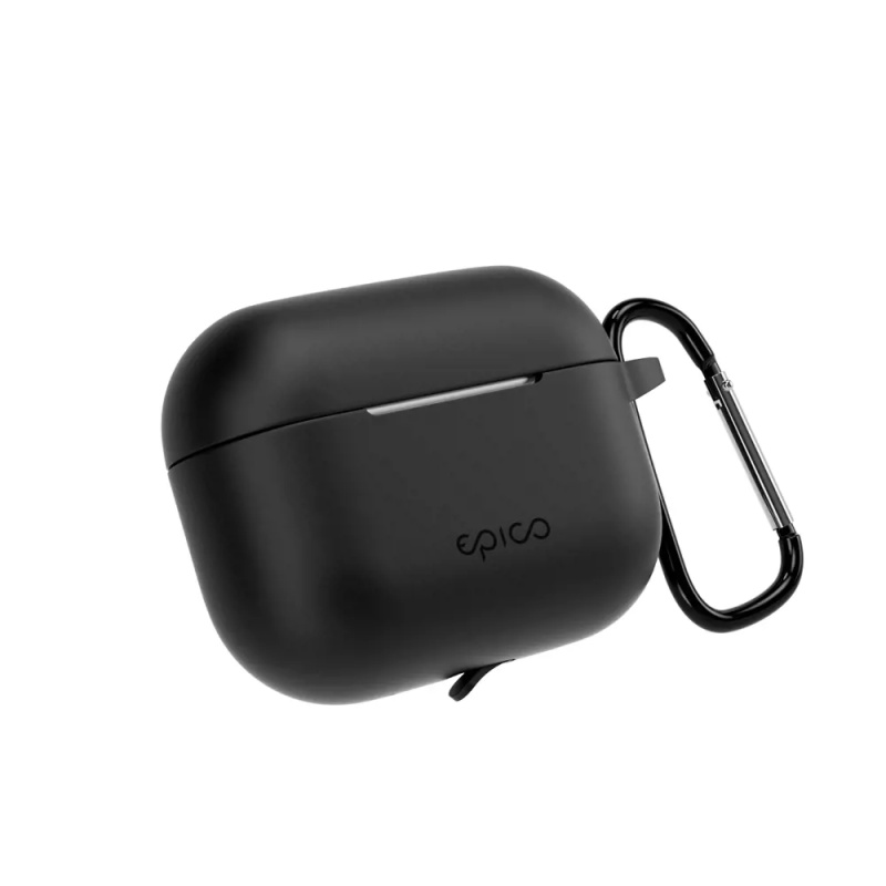 Silikonové pouzdro s karabinou pro AirPods Pro 3 Epico - černé