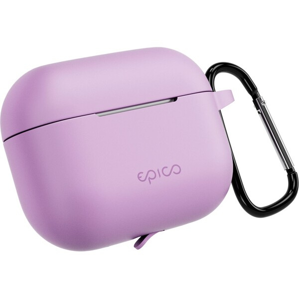 Silikonové pouzdro s karabinou pro AirPods Pro 3 Epico - fialové