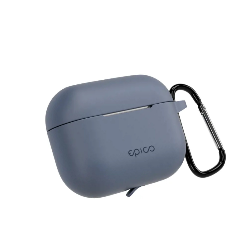 Silikonové pouzdro s karabinou pro AirPods Pro 3 Epico - modrošedé