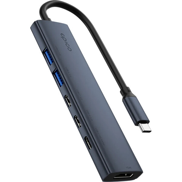 Epico UltraHub 6in1 Slim Alu USB-C Hub EH20 temně inkoustový