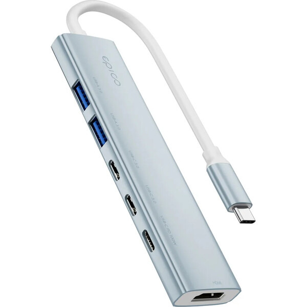 Epico UltraHub 6in1 Slim Alu USB-C Hub EH20 blankytně modrý