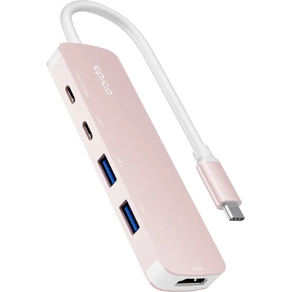 Epico UltraHub 5in1 Slim Alu USB-C Hub EH15 ruměná