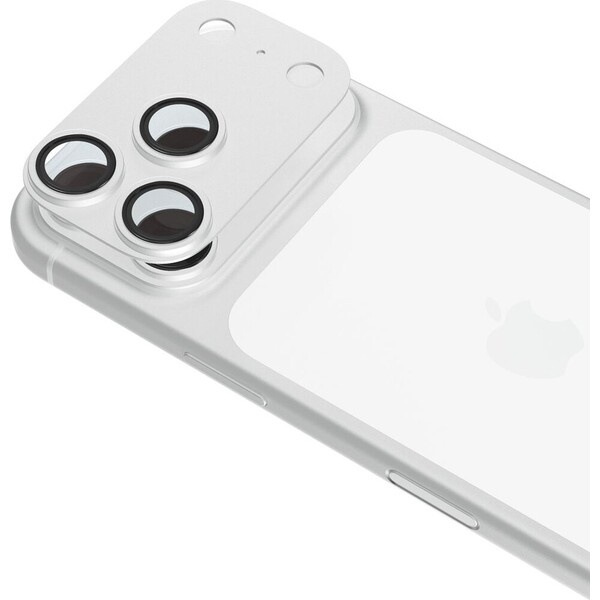 iWant Aluminium AntiReflective Lens & Island hliníkový rámeček pro iPhone 18 Pro stříbrný