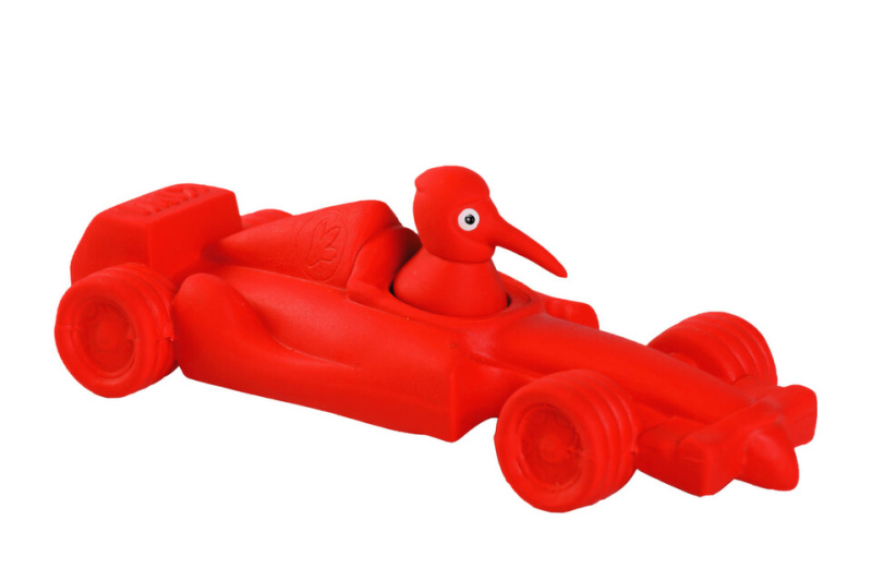 Hračka pes FORMULA latex,pískací,červená KW 19 cm